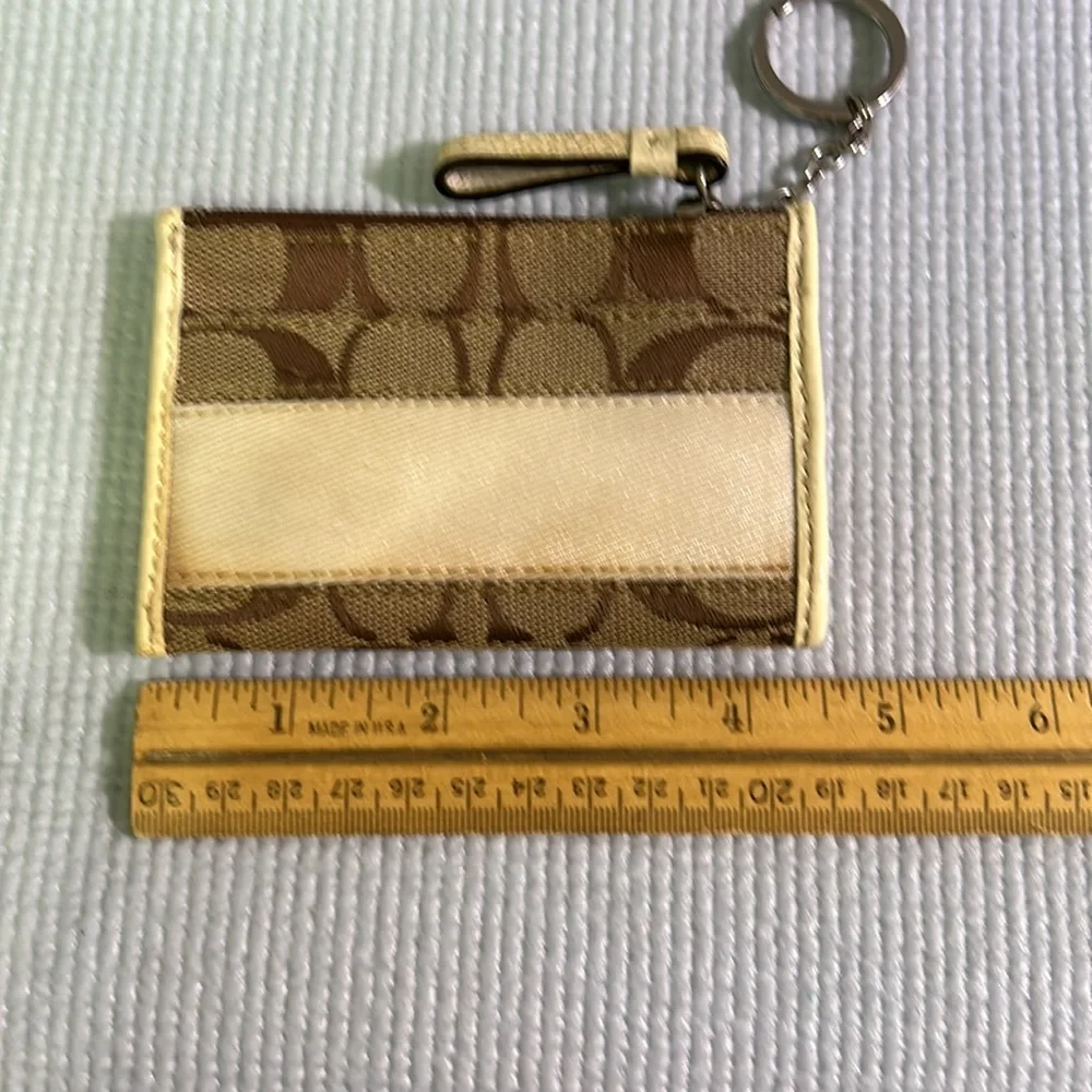 COACH Signature Silver Keychain Pouch Change Purse Wallet - Picture 5 of 6